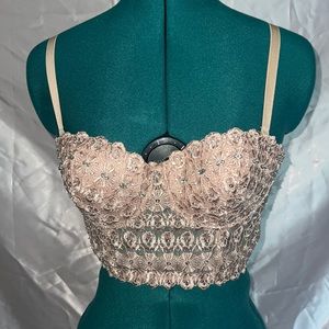 Windsor cream rhinestone bustier
